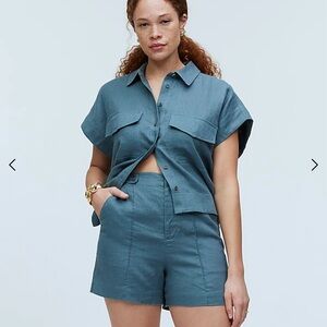 Clean button tab Madewell shorts
